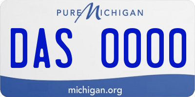 MI license plate DAS0000