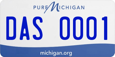 MI license plate DAS0001