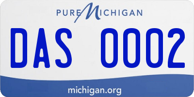 MI license plate DAS0002