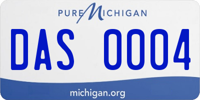 MI license plate DAS0004