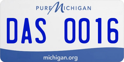 MI license plate DAS0016