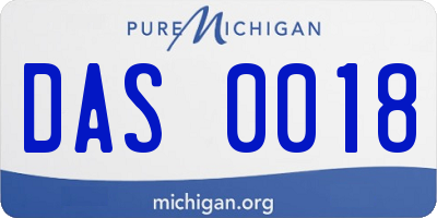 MI license plate DAS0018