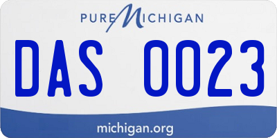 MI license plate DAS0023