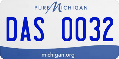 MI license plate DAS0032