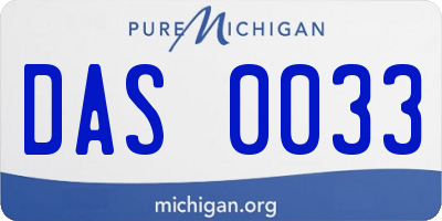 MI license plate DAS0033
