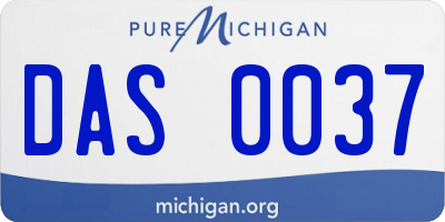 MI license plate DAS0037