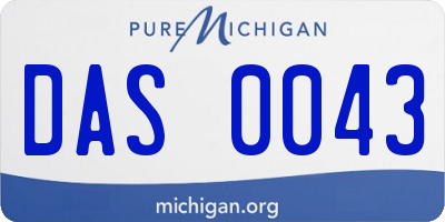 MI license plate DAS0043