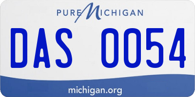 MI license plate DAS0054