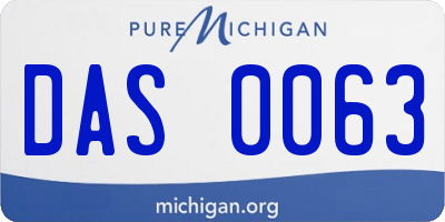 MI license plate DAS0063