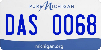 MI license plate DAS0068