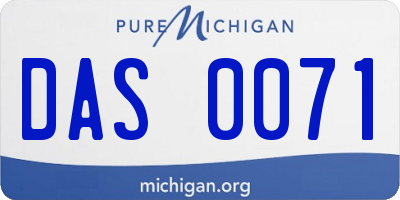 MI license plate DAS0071