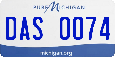 MI license plate DAS0074