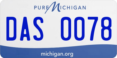 MI license plate DAS0078