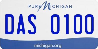 MI license plate DAS0100