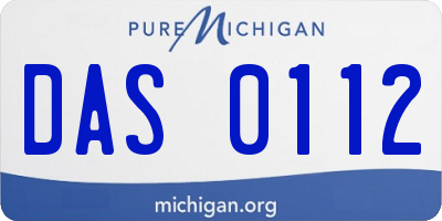 MI license plate DAS0112