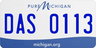 MI license plate DAS0113