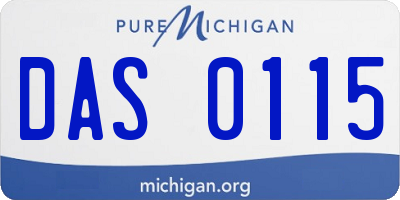 MI license plate DAS0115