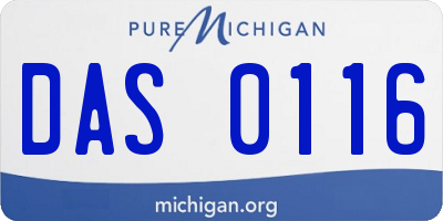 MI license plate DAS0116