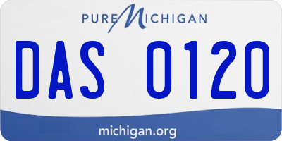 MI license plate DAS0120