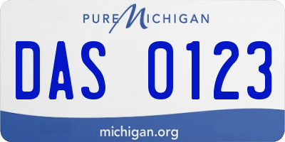 MI license plate DAS0123