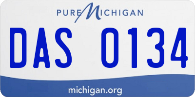 MI license plate DAS0134