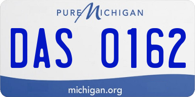 MI license plate DAS0162