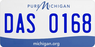 MI license plate DAS0168