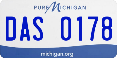 MI license plate DAS0178