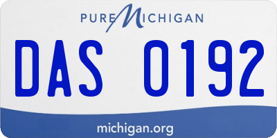 MI license plate DAS0192
