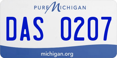 MI license plate DAS0207