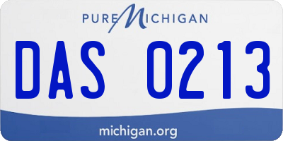 MI license plate DAS0213
