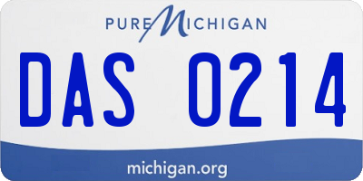 MI license plate DAS0214