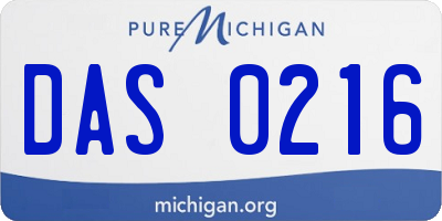 MI license plate DAS0216