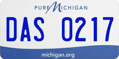 MI license plate DAS0217