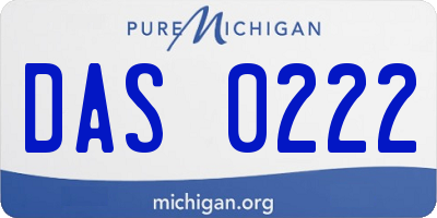 MI license plate DAS0222