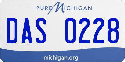 MI license plate DAS0228