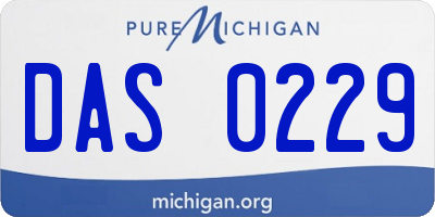MI license plate DAS0229