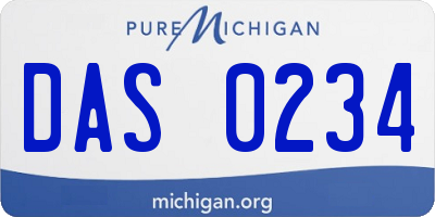 MI license plate DAS0234