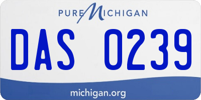 MI license plate DAS0239