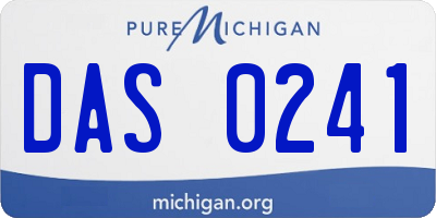 MI license plate DAS0241