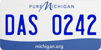 MI license plate DAS0242
