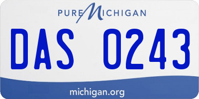 MI license plate DAS0243