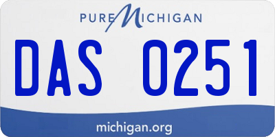 MI license plate DAS0251