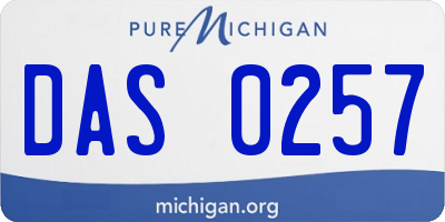 MI license plate DAS0257