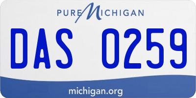 MI license plate DAS0259