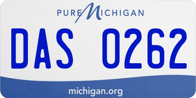 MI license plate DAS0262