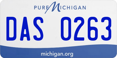 MI license plate DAS0263
