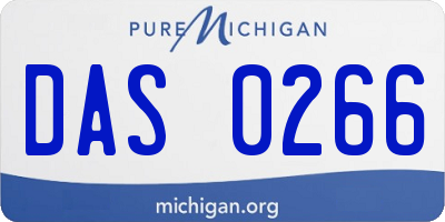 MI license plate DAS0266