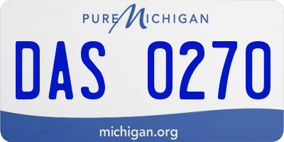 MI license plate DAS0270