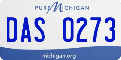 MI license plate DAS0273